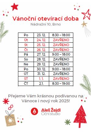 vánoční otevírací doba optika žejdl Nádražní